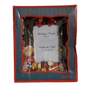 Christmas Holiday Photo Frame Teddy Bear Toys Lights